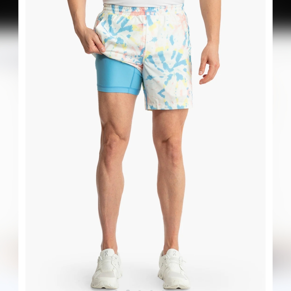 Birddogs birddaroos Tie Dye Stretch Fabric Shorts Built in Liner Medium